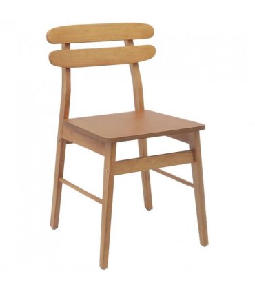 vidaXL Dining Chair 2 pcs Natural Solid Rubber Wood — V0672004484