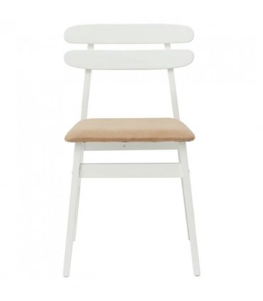 vidaXL Dining Chair 2 pcs White and Brown Solid Rubber Wood — V0672004485