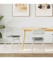 vidaXL Dining Chair 2 pcs White and Grey Solid Rubber Wood — V0672004486