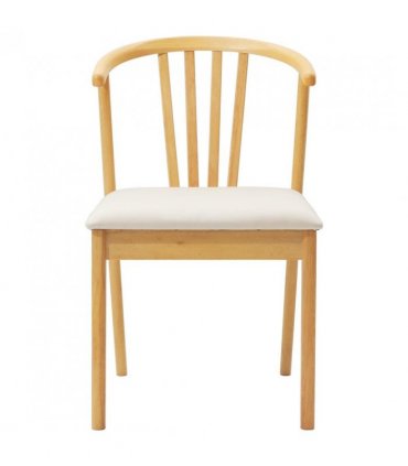 vidaXL Dining Chair 2 pcs Natural and Light Solid Rubberwood