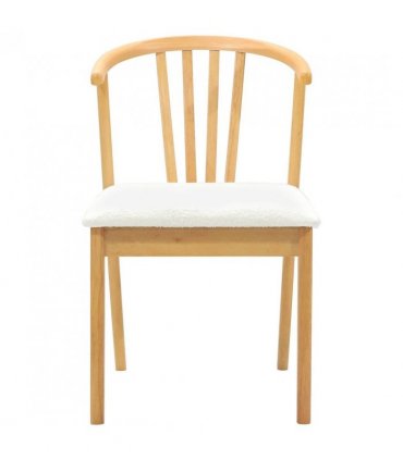 vidaXL Dining Chair 2 pcs Natural and White Solid Rubberwood