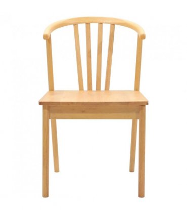 vidaXL Dining Chair 2 pcs Natural Solid Rubberwood