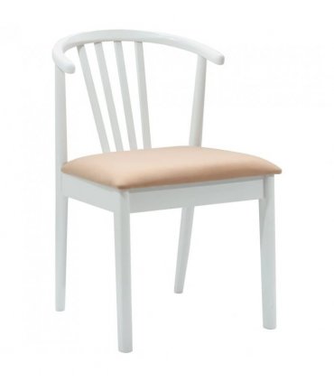 vidaXL Dining Chair 2 pcs White and Brown Solid Rubberwood