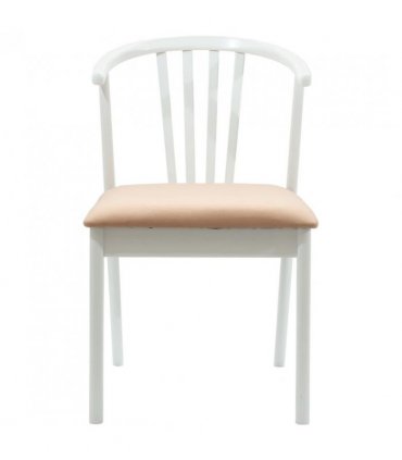vidaXL Dining Chair 2 pcs White and Brown Solid Rubberwood