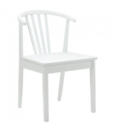 vidaXL Dining Chair 2 pcs White Solid Rubberwood