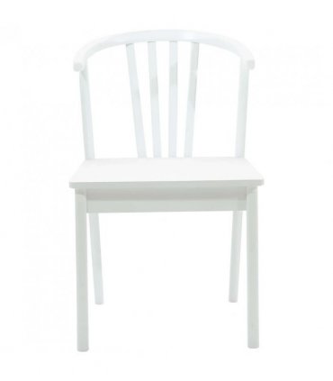 vidaXL Dining Chair 2 pcs White Solid Rubberwood