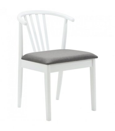 vidaXL Dining Chair 2 pcs White and Grey Solid Rubberwood
