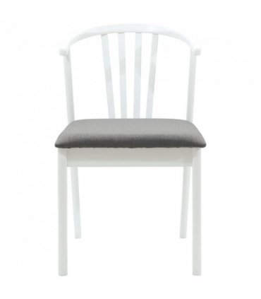 vidaXL Dining Chair 2 pcs White and Grey Solid Rubberwood