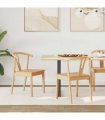 vidaXL Dining Chair 2 pcs Natural Solid Rubber Wood — V0672004498