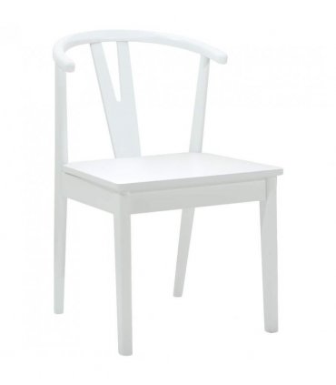 vidaXL Dining Chair 2 pcs White and White Solid Rubber Wood