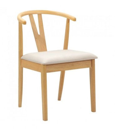 vidaXL Dining Chair 2 pcs Natural and Light Solid Rubber Wood — V0672004500