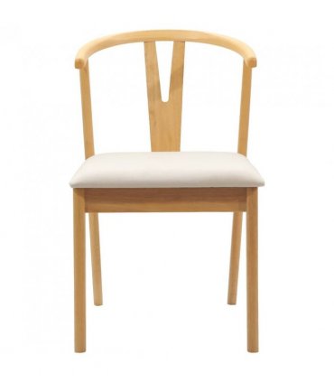 vidaXL Dining Chair 2 pcs Natural and Light Solid Rubber Wood — V0672004500