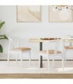 vidaXL Dining Chair 2 pcs White and Brown Solid Rubber Wood — V0672004501