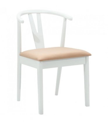 vidaXL Dining Chair 2 pcs White and Brown Solid Rubber Wood — V0672004501