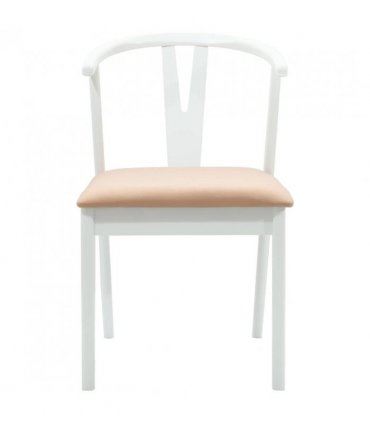vidaXL Dining Chair 2 pcs White and Brown Solid Rubber Wood — V0672004501