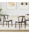 vidaXL Dining Chair 2 pcs Light Brown and Light Solid Rubber Wood — V0672004503