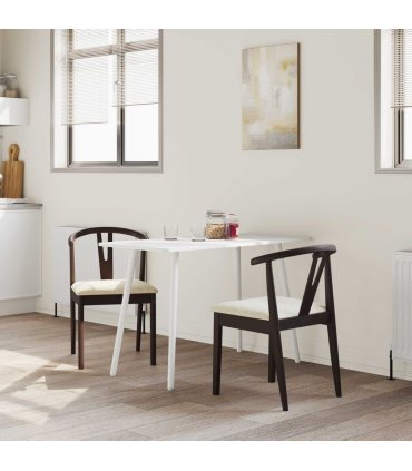 vidaXL Dining Chair 2 pcs Light Brown and Light Solid Rubber Wood — V0672004503