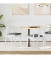 vidaXL Dining Chair 2 pcs White and Grey Solid Rubber Wood — V0672004506
