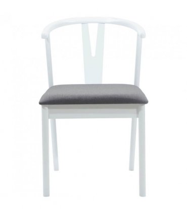 vidaXL Dining Chair 2 pcs White and Grey Solid Rubber Wood — V0672004506