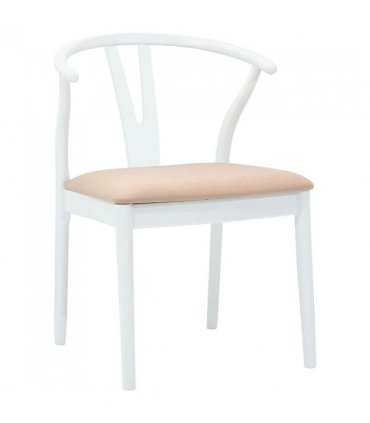 vidaXL Dining Chair 2 pcs White and Brown Solid Rubber Wood — V0672004508