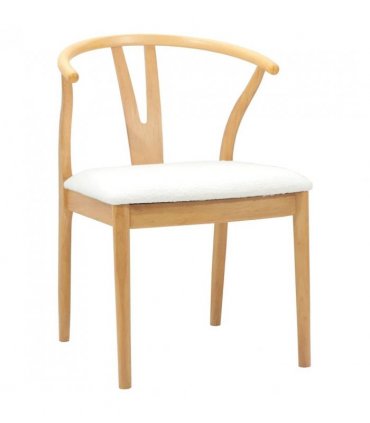 vidaXL Dining Chair 2 pcs Natural and Light Solid Rubber Wood — Colour: Natural and white — V0672004510