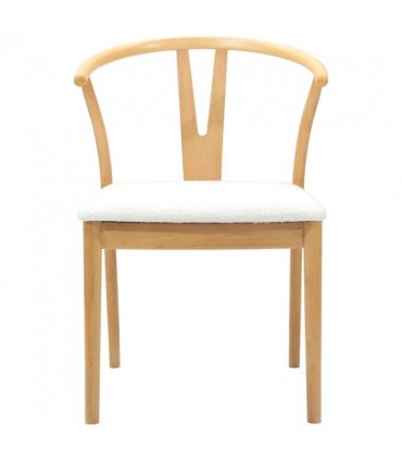 vidaXL Dining Chair 2 pcs Natural and Light Solid Rubber Wood — Colour: Natural and white — V0672004510