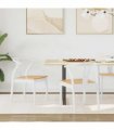 vidaXL Dining Chair 2 pcs White and Natural Solid Rubber Wood — V0672004512