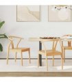 vidaXL Dining Chair 2 pcs Natural Solid Rubber Wood — V0672004513