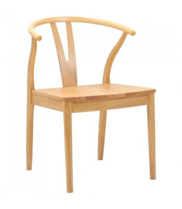 vidaXL Dining Chair 2 pcs Natural Solid Rubber Wood — V0672004513