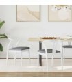vidaXL Dining Chair 2 pcs White and Grey Solid Rubber Wood — V0672004514
