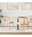 vidaXL Dining Chair 2 pcs Natural and Light Solid Rubber Wood — V0672004515