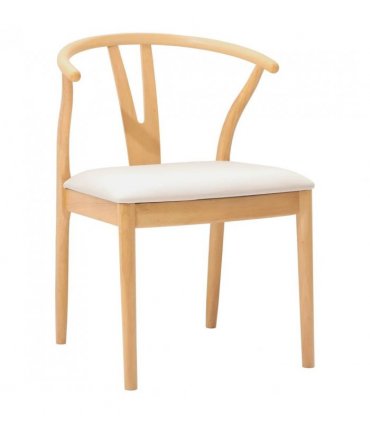 vidaXL Dining Chair 2 pcs Natural and Light Solid Rubber Wood — V0672004515