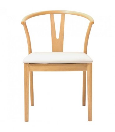 vidaXL Dining Chair 2 pcs Natural and Light Solid Rubber Wood — V0672004515