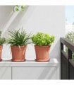 vidaXL Plant Pots 24 pcs Brick Red Ø 17 x 14 cm Plastic — Size: Ø 19 x 16 cm