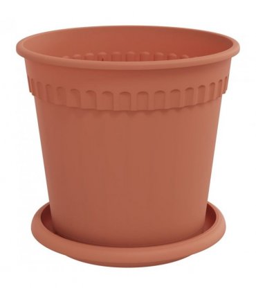 vidaXL Plant Pots 24 pcs Brick Red Ø 17 x 14 cm Plastic — Size: Ø 19 x 16 cm