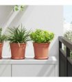 vidaXL Plant Pots 6 pcs Brick Red Ø 19 x 16 cm Plastic — Size: Ø 19 x 16.5 cm