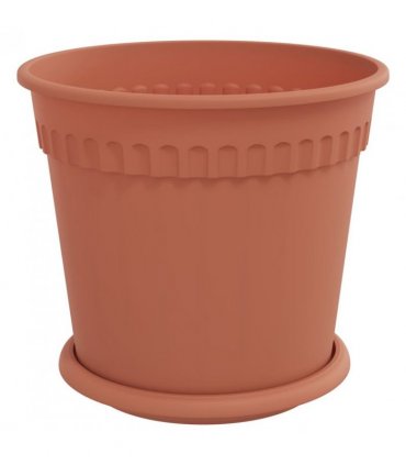 vidaXL Plant Pots 6 pcs Brick Red Ø 19 x 16 cm Plastic — Size: Ø 19 x 16.5 cm