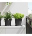 vidaXL Plant Pots 24 pcs Black Ø 19 x 16 cm Plastic — Size: Ø 19 x 16.5 cm