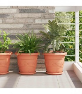 vidaXL Plant Pots 6 pcs Brick Red Ø 30 x 25 cm Plastic