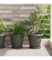 vidaXL Plant Pots 24 pcs Black Ø 26 x 21.5 cm Plastic