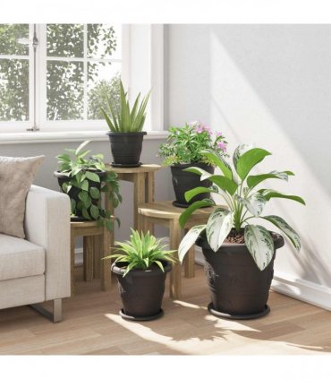vidaXL Plant Pots 24 pcs Black Ø 26 x 21.5 cm Plastic