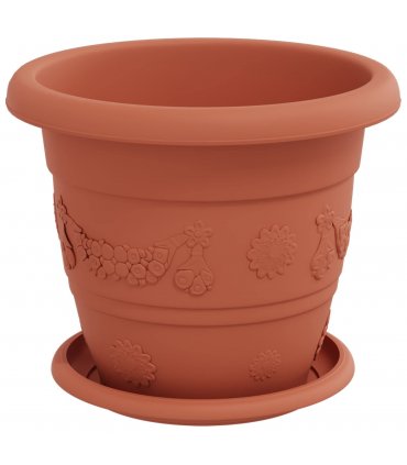 vidaXL Plant Pots 24 pcs Brick Red Ø 22 x 18 cm Plastic