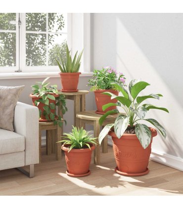 vidaXL Plant Pots 24 pcs Brick Red Ø 26 x 21.5 cm Plastic