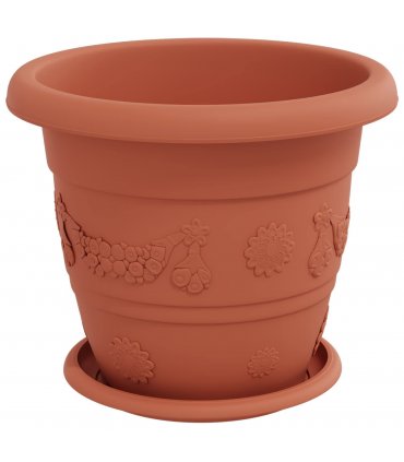 vidaXL Plant Pots 24 pcs Brick Red Ø 26 x 21.5 cm Plastic