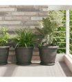 vidaXL Plant Pots 24 pcs Black Ø 30 x 25 cm Plastic