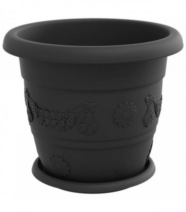 vidaXL Plant Pots 24 pcs Black Ø 30 x 25 cm Plastic
