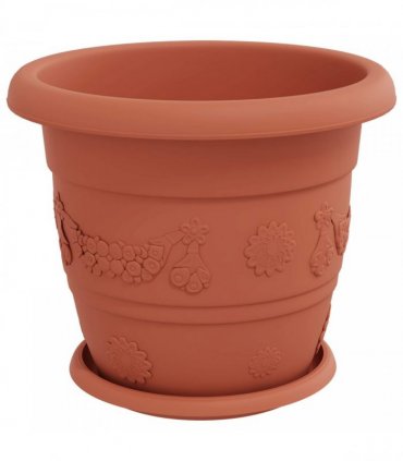 vidaXL Plant Pots 24 pcs Brick Red Ø 30 x 25 cm Plastic