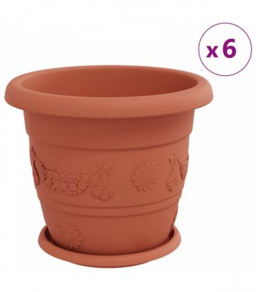 vidaXL Plant Pots 24 pcs Brick Red Ø 30 x 25 cm Plastic