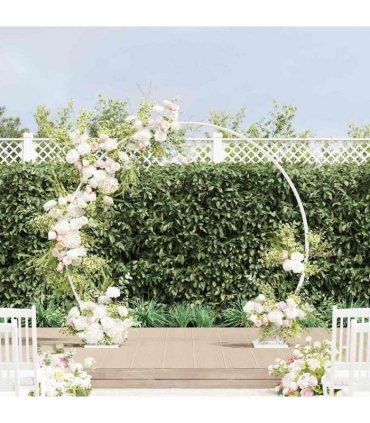 vidaXL Wedding Arch White 220 x 45 x 200 cm Steel — V0672004542