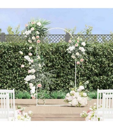 vidaXL Wedding Arch White 100 x 39 x 200 cm Steel
